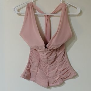 Warehouse Blush Pink Halter Blouse